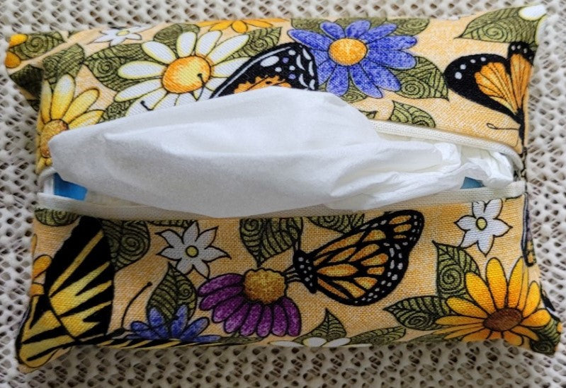 Tissue Holder - Flowers and Butterflies