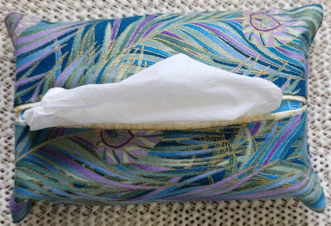 Tissue Holder - Peacock Feathers