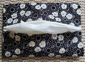 Tissue Holder - White Flowers and Polka Dots